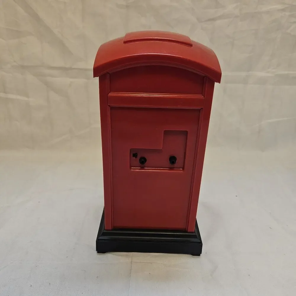 Telephone Booth Clock Red 9 inch Vintage Style Home Decor - Marksman PF Product